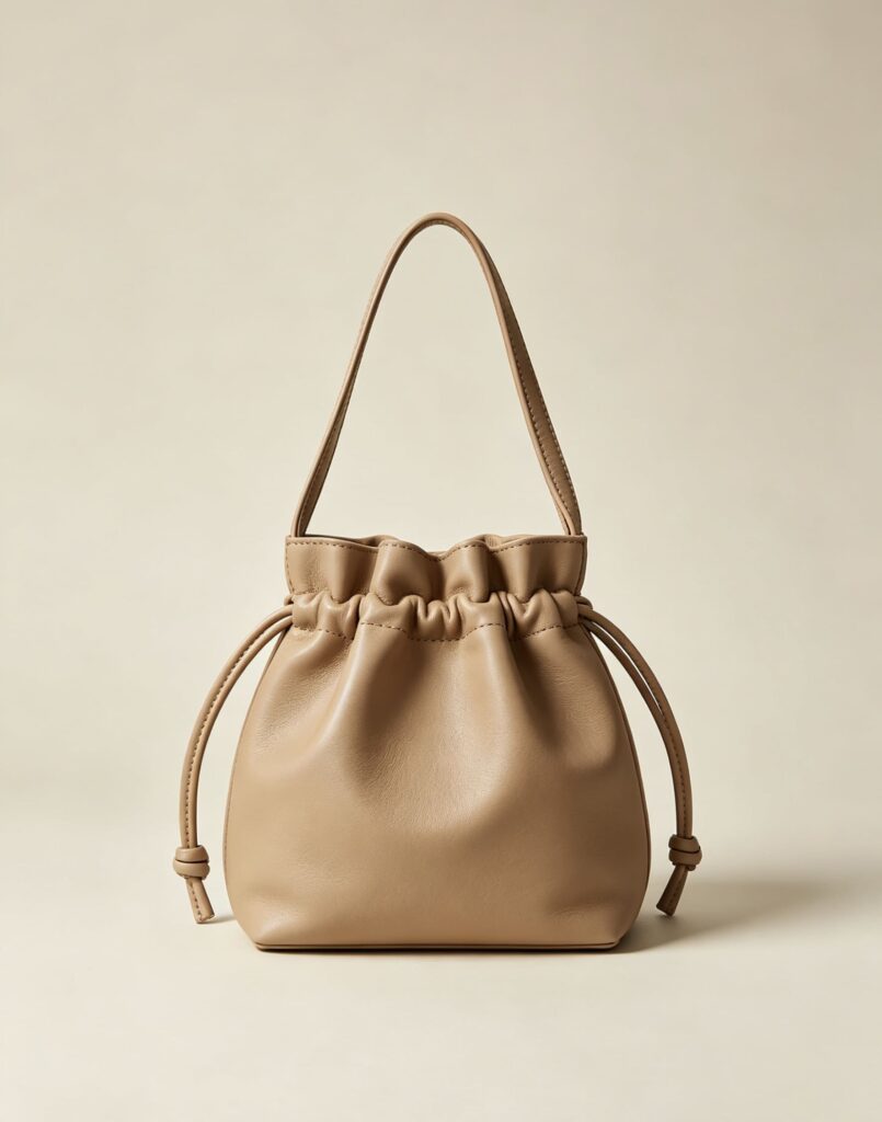 Bucket-shaped crossbody bag
